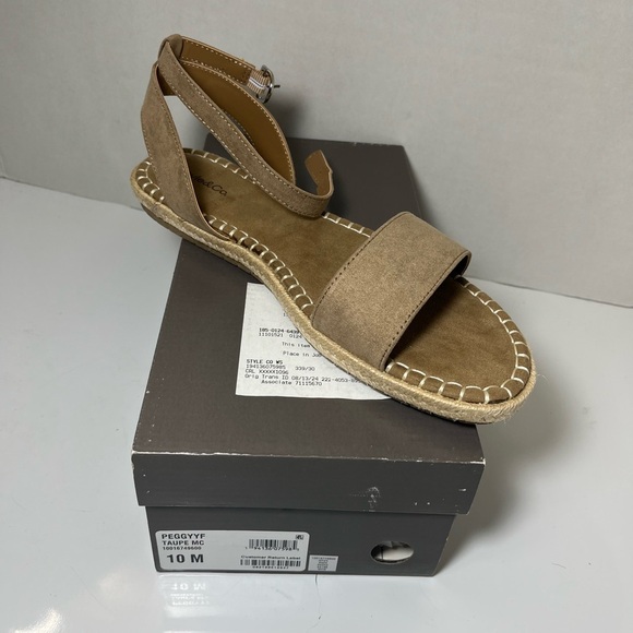 Style & Co. Womens Peggyy Faux Suede Flat Ankle Strap Taupe - Picture 6 of 6